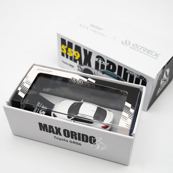 Max Orido x AlphaRex GR86 1:64 Diecast Model (WHITE) or LUCKY